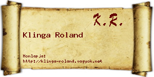 Klinga Roland névjegykártya